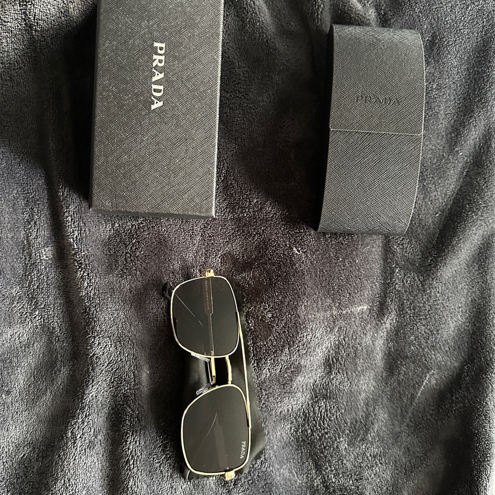 Prada Black and Gold Sunglasses